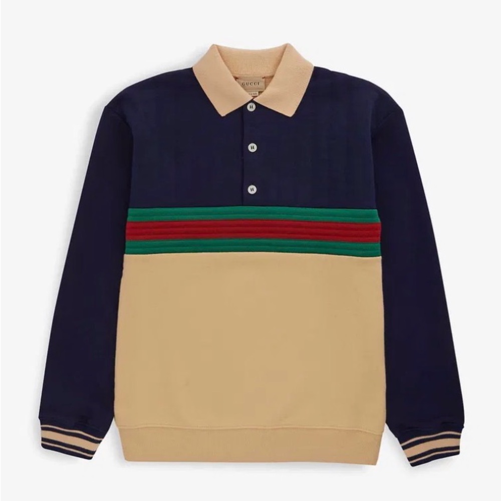 Gucci Stripe-Panel Quilted Cotton-Jersey Sweatshirt
